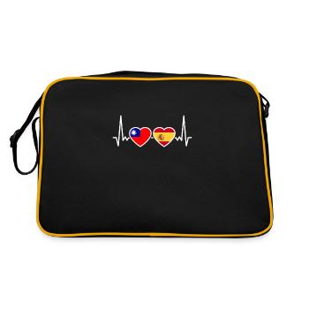 Taïwan Espagne Heartbeat Flag Espagnol Taïwanais - Sac Retro - noir/or - Dos