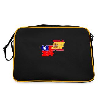 Taïwan Espagne Drapeau Espagnol Taïwanais - Sac Retro - noir/or - Dos