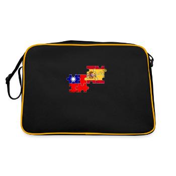 Taïwan Espagne Vintage drapeau espagnol taïwanais - Sac Retro - noir/or - Dos