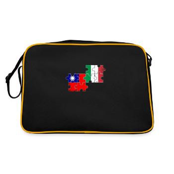 Taïwan Italie Vintage drapeau italien taïwanais - Sac Retro - noir/or - Dos