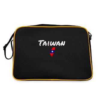 Taïwan Vintage carte drapeau taïwanais taïwanais - Sac Retro - noir/or - Dos