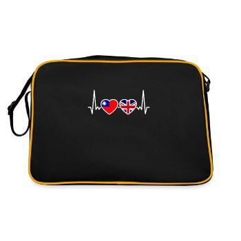 Taïwan Royaume-Uni Heartbeat Flag Britannique Taïwanais - Sac Retro - noir/or - Dos