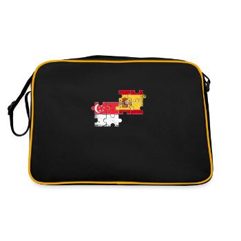 Singapur Spanien Vintage Flagge Singapurer - Retro Tasche - Schwarz/Gold - Hinten
