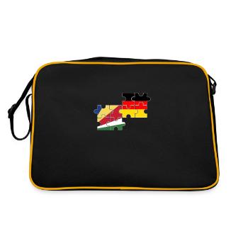 Seychelles Allemagne Drapeau Seycheller allemand - Sac Retro - noir/or - Dos