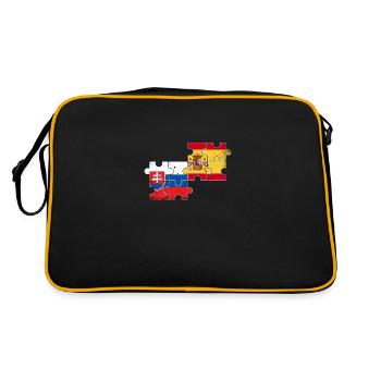 Slowakei Spanien Vintage Flagge Spanier Slowake - Retro Tasche - Schwarz/Gold - Hinten