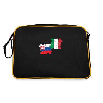 Slovaquie, Italie, drapeau, Italien, Slovaque - Sac Retro - noir/or - Dos