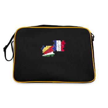 Seychelles France Vintage Drapeau Seychelles - Sac Retro - noir/or - Dos