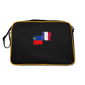 Liechtenstein France Flag Liechtensteiner - Retro Bag - black/gold - Back