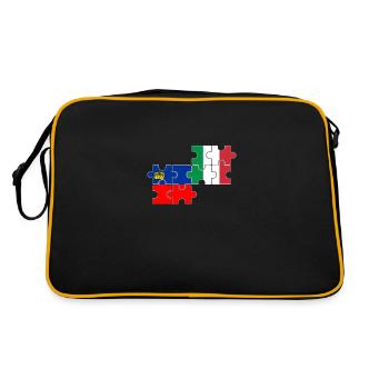 Liechtenstein Italy Flag Liechtensteiner - Retro Bag - black/gold - Back
