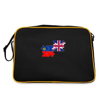 Liechtenstein UK Flag British Liechtensteiner - Retro Bag - black/gold - Back