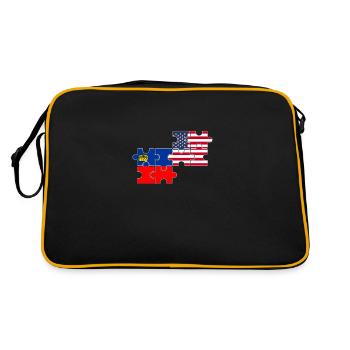Liechtenstein USA Flag Liechtensteiner - Retro Bag - black/gold - Back