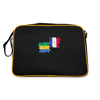 Gabon France Drapeau Français Gabonais - Sac Retro - noir/or - Dos