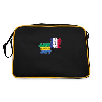 Gabon France Vintage Drapeau Gabonais - Sac Retro - noir/or - Dos