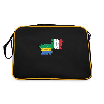 Gabon, Italie, drapeau, Italien, Gabonais - Sac Retro - noir/or - Dos
