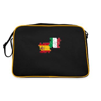 Espagne Italie Vintage Drapeau Italiens Espagnols - Sac Retro - noir/or - Dos