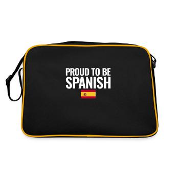 Proud To Be Spanish Spain Spanish Flag - Retro Bag - black/gold - Back