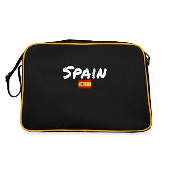 Spain Vintage Spanien Spanische Flagge Spanier - Retro Tasche - Schwarz/Gold - Hinten