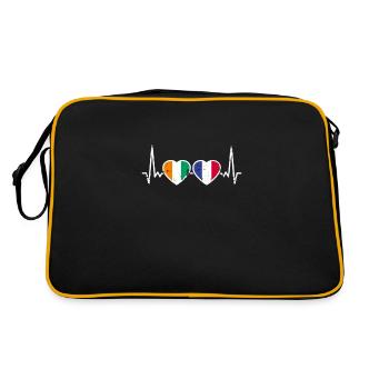 Côte d’Ivoire France Heartbeat Flag - Sac Retro - noir/or - Dos