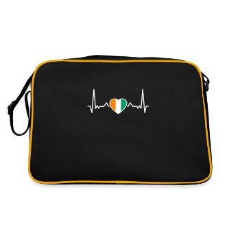 Côte d’Ivoire coeur battement Drapeau ivoirien Ivoirien - Sac Retro - noir/or - Dos