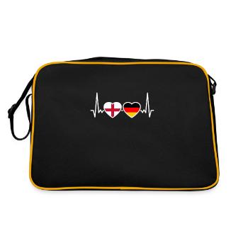 Angleterre Allemagne Heartbeat Flag Anglais - Sac Retro - noir/or - Dos