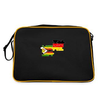 Zimbabwe Allemagne Drapeau Allemand Zimbabwéen - Sac Retro - noir/or - Dos