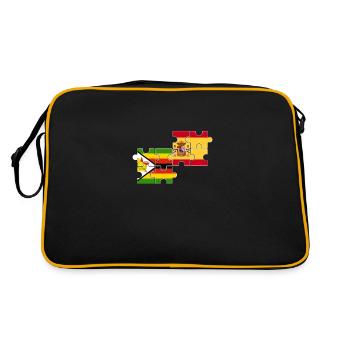 Zimbabwe Espagne Drapeau Espagnol Zimbabwéen - Sac Retro - noir/or - Dos