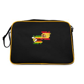 Zimbabwe Espagne Vintage drapeau espagnol zimbabwéen - Sac Retro - noir/or - Dos