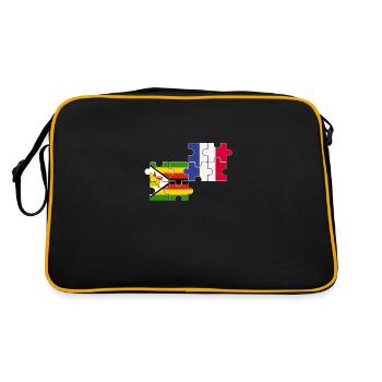Zimbabwe France Drapeau Zimbabwéen - Sac Retro - noir/or - Dos