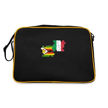 Zimbabwe Italie Drapeau Italien Zimbabwéen - Sac Retro - noir/or - Dos
