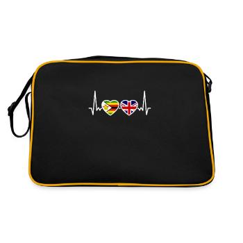 Zimbabwe UK Heartbeat Flag British Zimbabwéen - Sac Retro - noir/or - Dos