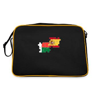 Madagaskar Spanien Flagge Spanisch Madagasse - Retro Tasche - Schwarz/Gold - Hinten