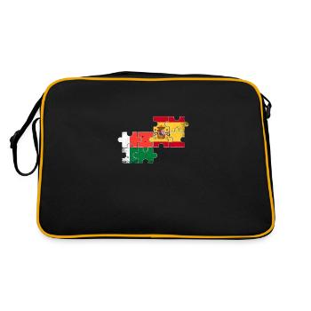 Madagaskar Spanien Vintage Flagge Madagasse - Retro Tasche - Schwarz/Gold - Hinten