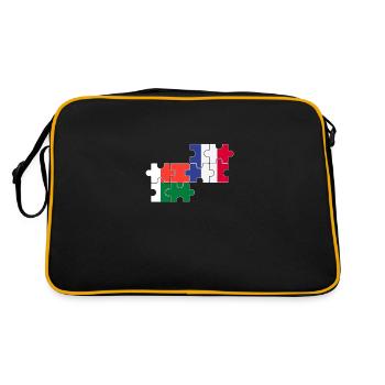 Madagaskar Frankreich Flagge Madagasse - Retro Tasche - Schwarz/Gold - Hinten