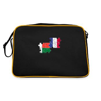 Madagaskar Frankreich Vintage Flagge Madagasse - Retro Tasche - Schwarz/Gold - Hinten