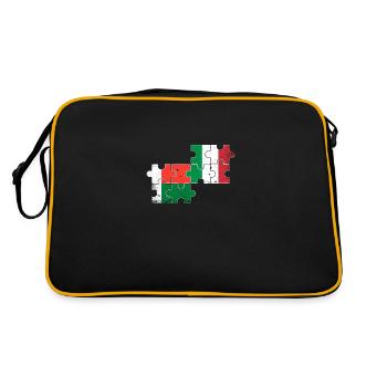 Madagaskar Italien Vintage Flagge Madagasse - Retro Tasche - Schwarz/Gold - Hinten