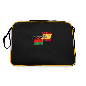 Malawi Espagne Drapeau Espagnol Malawien - Sac Retro - noir/or - Dos