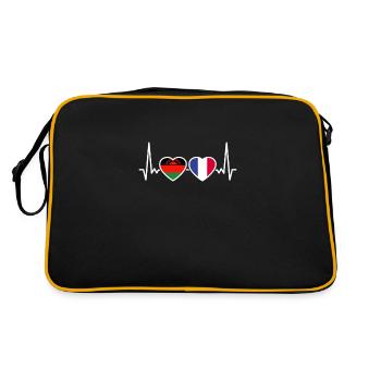 Malawi France Heartbeat Flag French - Retro Bag - black/gold - Back