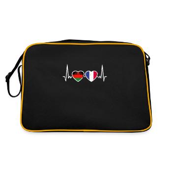 Malawi France Vintage Heartbeat drapeau - Sac Retro - noir/or - Dos