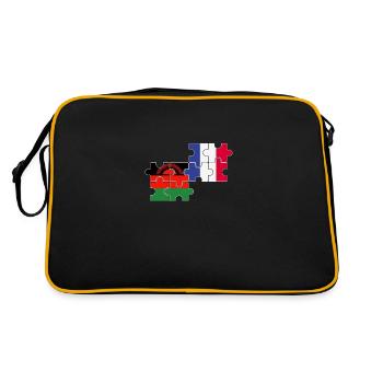 Malawi France Drapeau Français Malawien - Sac Retro - noir/or - Dos