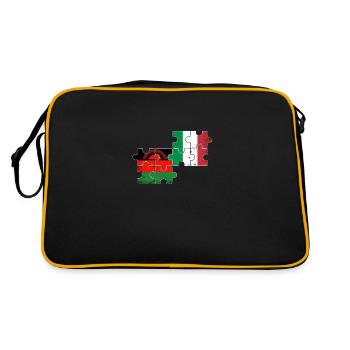 Malawi Italie Vintage drapeau italien Malawi - Sac Retro - noir/or - Dos