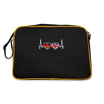Malawi UK Heartbeat Flag Malawi britannique - Sac Retro - noir/or - Dos