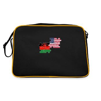 Malawi USA Flag American Malawians - Retro Bag - black/gold - Back