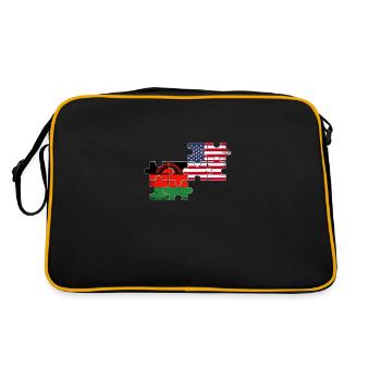Malawi USA Vintage drapeau américain Malawi - Sac Retro - noir/or - Dos