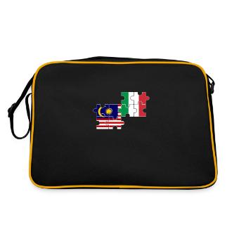 Malaisie Italie Drapeau Italien Malaisien - Sac Retro - noir/or - Dos