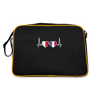 Malte France Vintage Heartbeat drapeau - Sac Retro - noir/or - Dos
