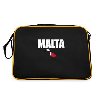 Malte Vintage carte drapeau maltais - Sac Retro - noir/or - Dos