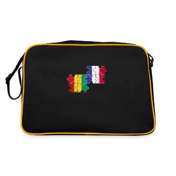 Guinée France Vintage Drapeau Français - Sac Retro - noir/or - Dos