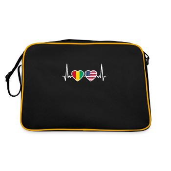 Guinée USA Heartbeat Flag Guinéen - Sac Retro - noir/or - Dos