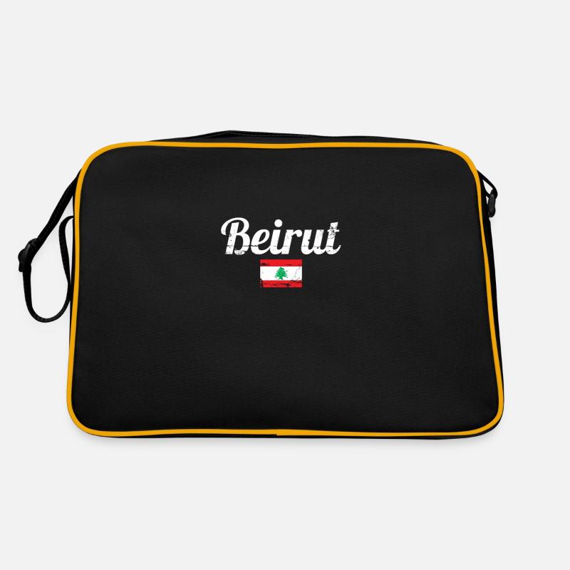 Beirut Libanon Vintage Libanesisch Flagge Libanese Retro Tasche