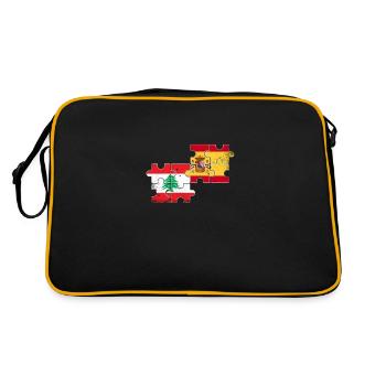 Liban Espagne Vintage drapeau espagnol libanais - Sac Retro - noir/or - Dos